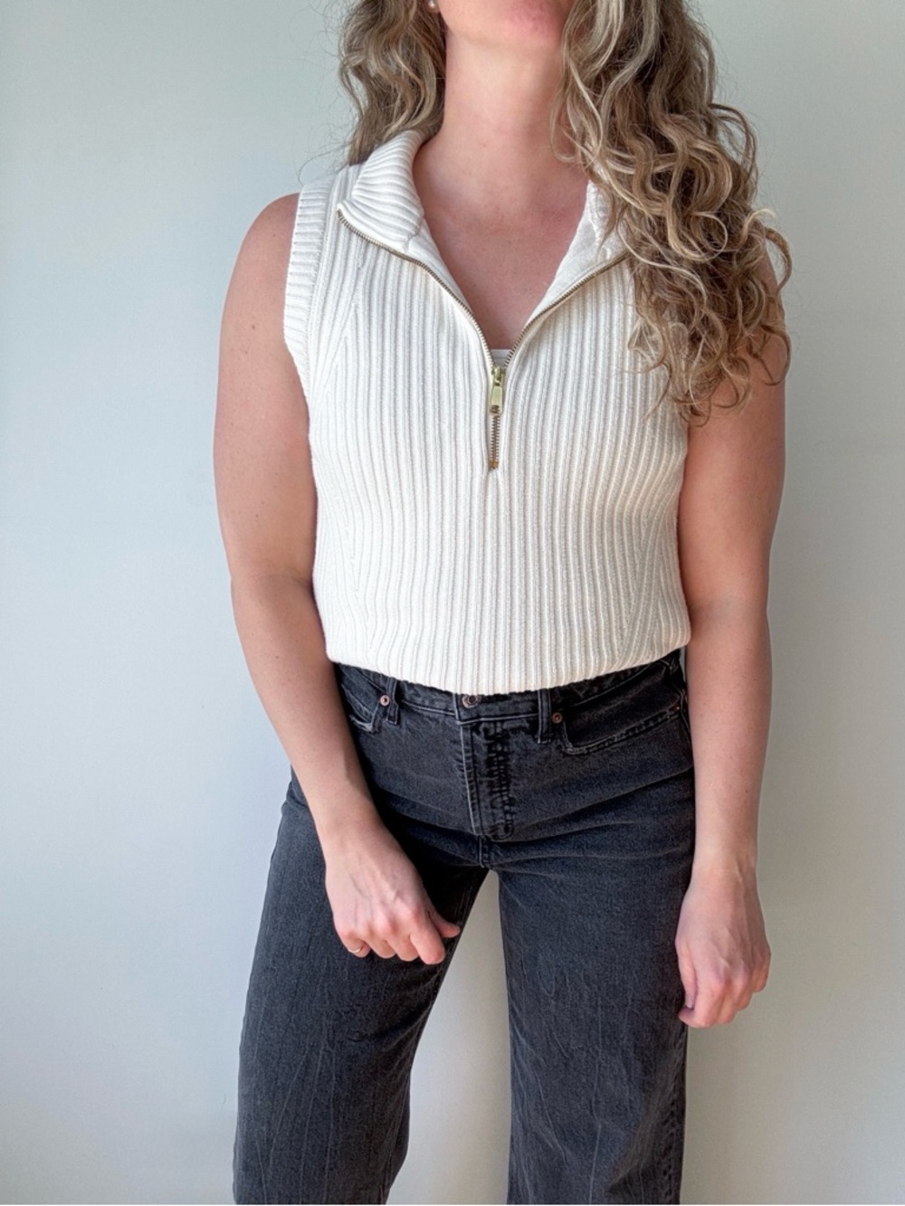 Talbots Ribbed Quarter-Zip Knit Top - Picture 4 of 4